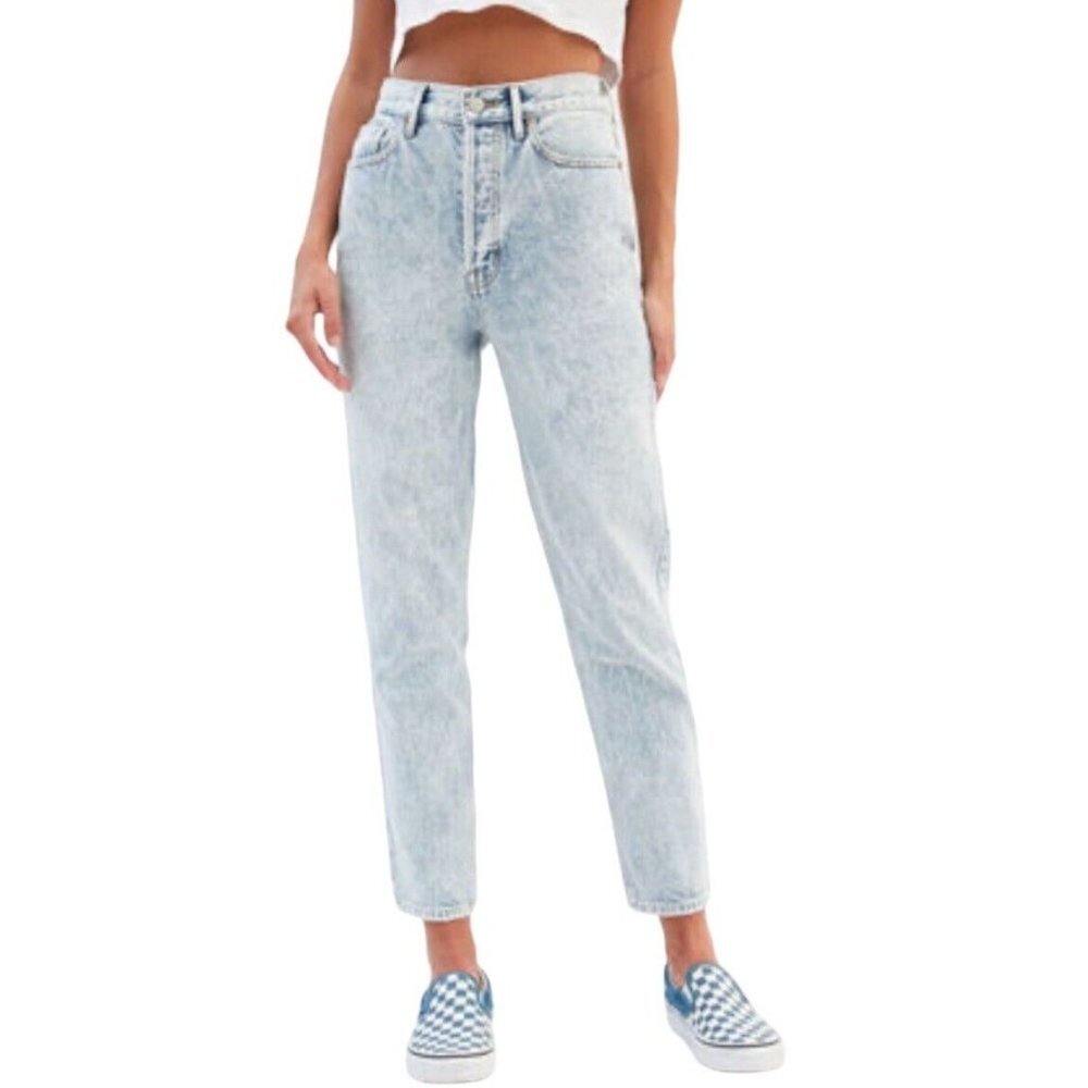 PacSun Dad Jeans Ripped '90s Boyfriend Highwaited Washed Denim High Rise Sz 22